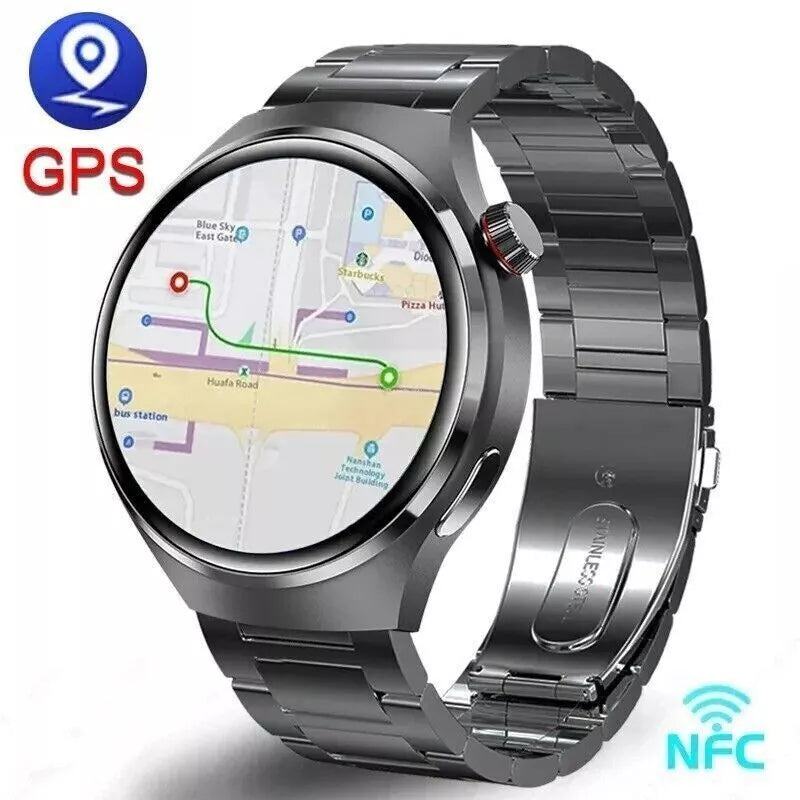 GT4 Pro Waterproof Smart Watch NFC GPS Tracker AMOLED Bluetooth Call Men Women